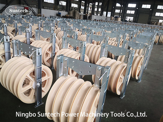1040 mm MC Najlonowe kółka przewodnika Stringing Pulley Blok Z Galwanizowaną ramą stalową