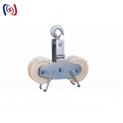 Przednie i tylne koła Tandem Sheave Stringing Block Nylon Sheave Galvanized Frame