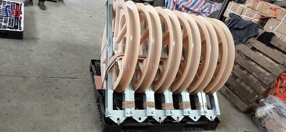 Blok do naciągania przewodów z obrysem 760x120x480mm, obciążeniem znamionowym 50-150KN i promieniem gięcia R570 do naciągania pod wysokim napięciem