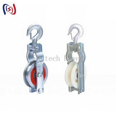 Blok do przeciągania uziemiającego drutu o dużej wytrzymałości z obciążeniem znamionowym 5kN-150kN i rozmiarem krążków 660x560x100mm do budowy sieci energetycznych