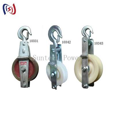 Blok do przeciągania uziemiającego drutu o dużej wytrzymałości z obciążeniem znamionowym 5kN-150kN i rozmiarem krążków 660x560x100mm do budowy sieci energetycznych