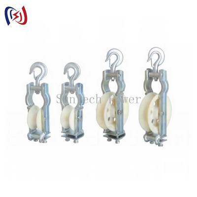 Wytrzymały blok do wciągania przewodów z krążkami o wymiarach 660*560*100mm, roczną żywotnością i maksymalnym przewodzie LGJ1250 do prac budowlanych