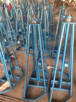 Ciężki stand prostych rolek z bezpiecznym i stabilnym wsparciem dla rolek kablowych o nominalnym obciążeniu 10-50KN