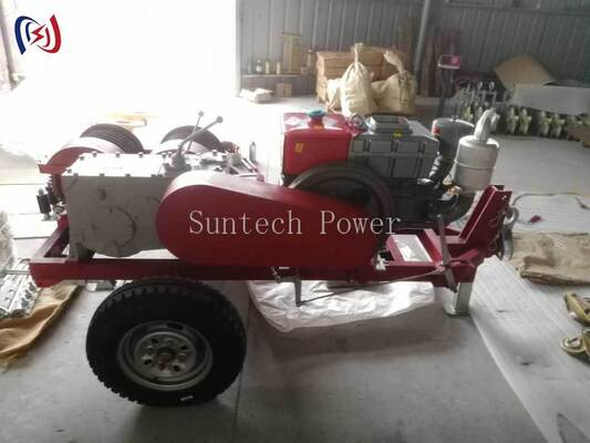 Wciągarka bębnowa podwójna do jednoczesnego wciągania i napinania kabli przy budowie linii przesyłowych energii elektrycznej