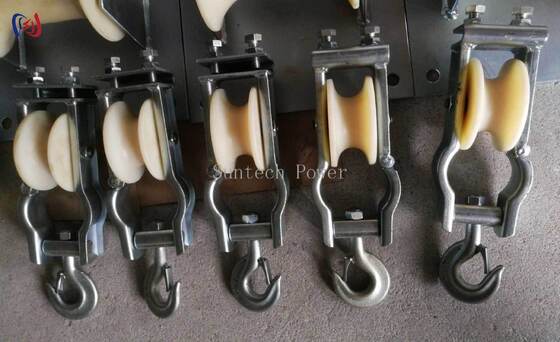 Podwójnego zastosowania blok naciągowy typu siedzącego i wiszącego o obciążeniu znamionowym 5-20KN i niskiej wadze 2,1-3,4 kg do instalacji linii napowietrznych