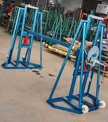 Hydrauliczny stojak na bębny kablowe o obciążeniu znamionowym 50-300 kN dla bębnów o średnicy 2400-5000 mm i ramie ze stali o wysokiej wytrzymałości