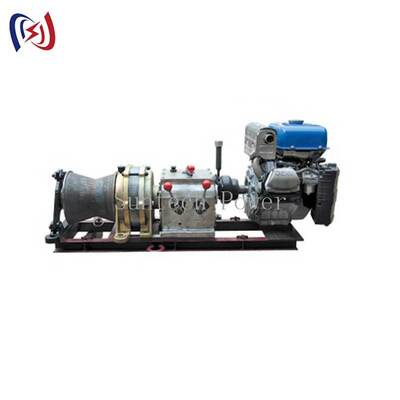 5T siła przyciągania 9HP silnik benzynowy wał napędowy silnik winch kablowy winch wyciągacz do podnoszenia ciężkich
