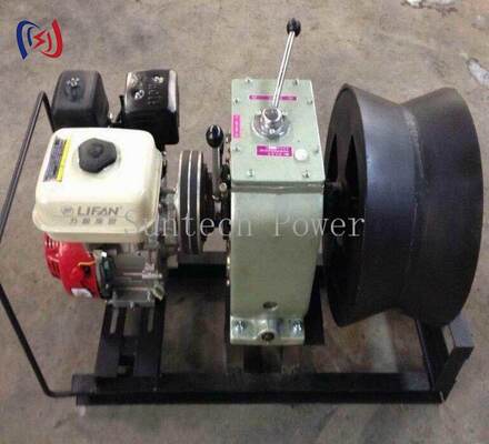 1.25T Tractive Force 9HP Gasoline Engine Cable Take Up Machine Two Forward Gears Plus Reverse Cable Winch Puller