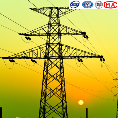 Wielokątna stożkowa wieża stalowa 220kv przechodząca przez rzekę