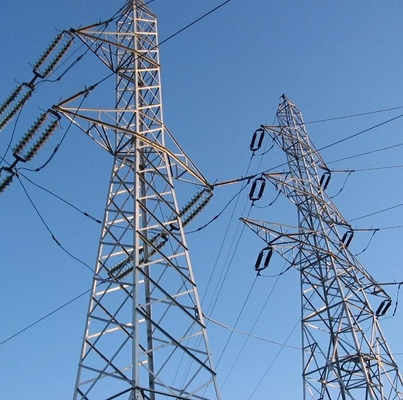 Wielokątna stożkowa wieża stalowa 220kv przechodząca przez rzekę