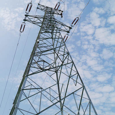 132kv Linia przesyłowa ocynkowana stalowa wieża kratowa