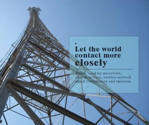 Ocynkowana antena GSM Monopole Stalowa wieża telekomunikacyjna