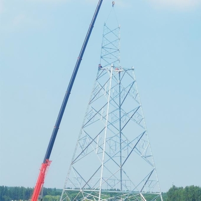 4-nożna samonośna ocynkowana stalowa wieża telekomunikacyjna