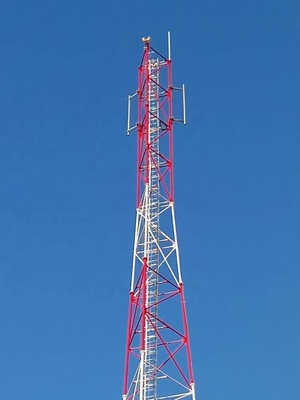 Rurowa stalowa wieża telekomunikacyjna z ocynkowaną ogniowo i wspornikami